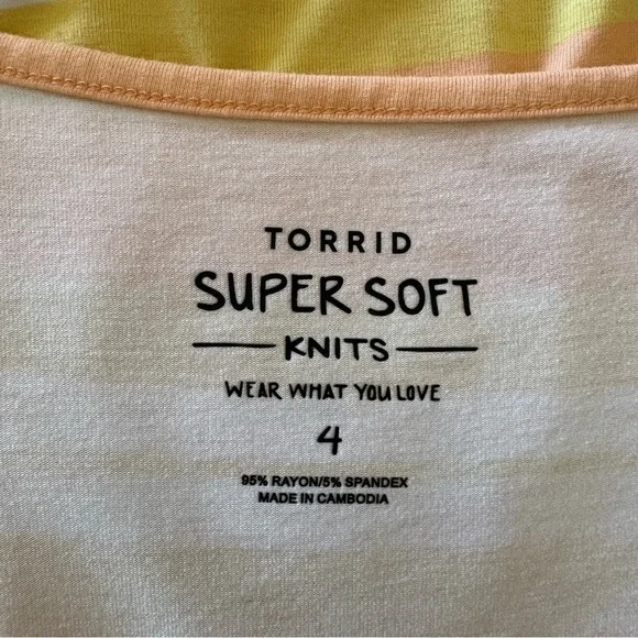 Torrid Super Soft Striped Orange Sleeveless Tank Top Size 4X - Picture 4 of 12